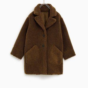 Zara teddy bear reversible fleece coat